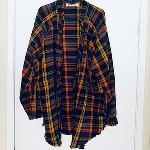 We The Free Summer Daydream Plaid Buttondown Grunge Flannel Shirt Shaket S